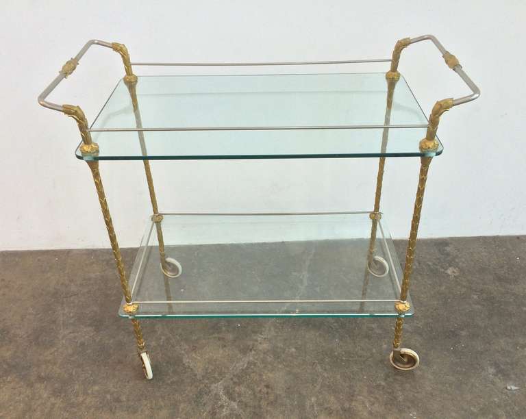 Bronze Serving Cart in the Style of Maison Bagues 1