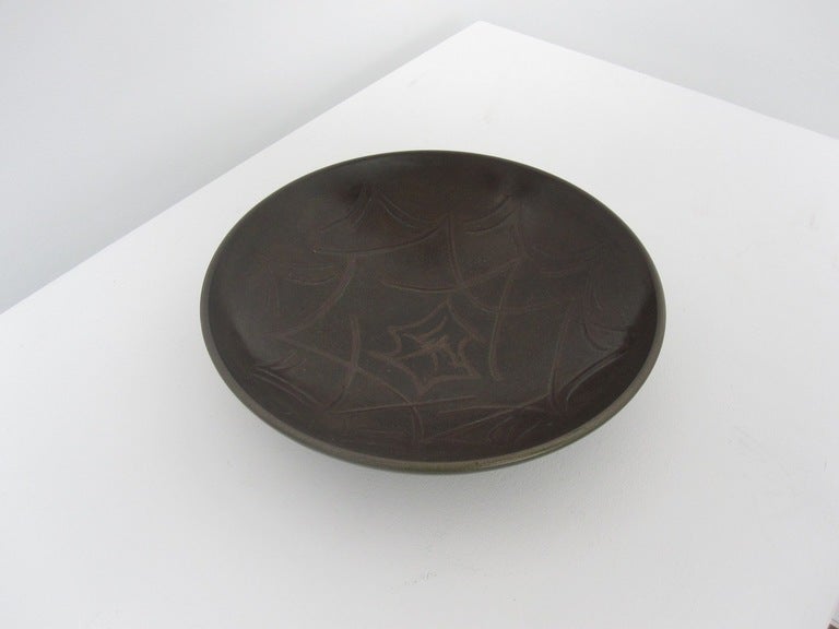 Modern Large, Early, Incised Bowl by Heath C 1950