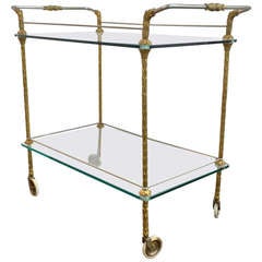Bronze Serving Cart in the Style of Maison Bagues
