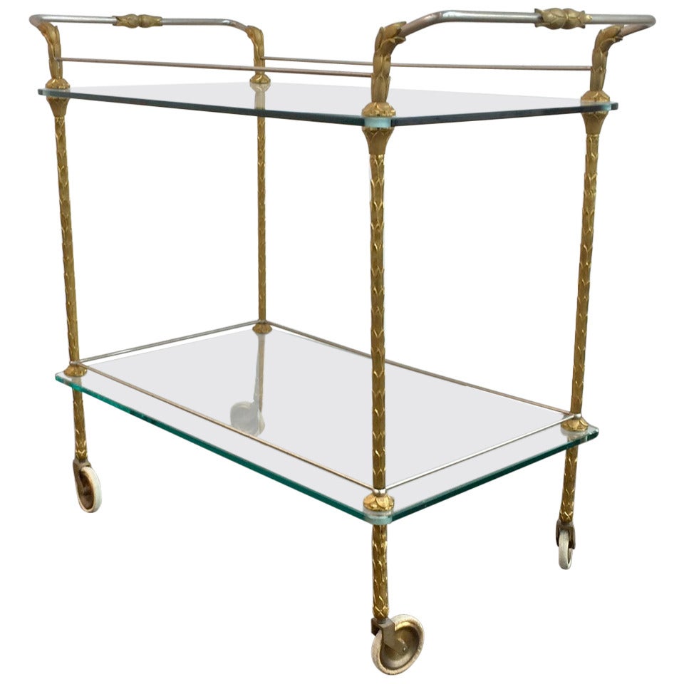 Bronze Serving Cart in the Style of Maison Bagues