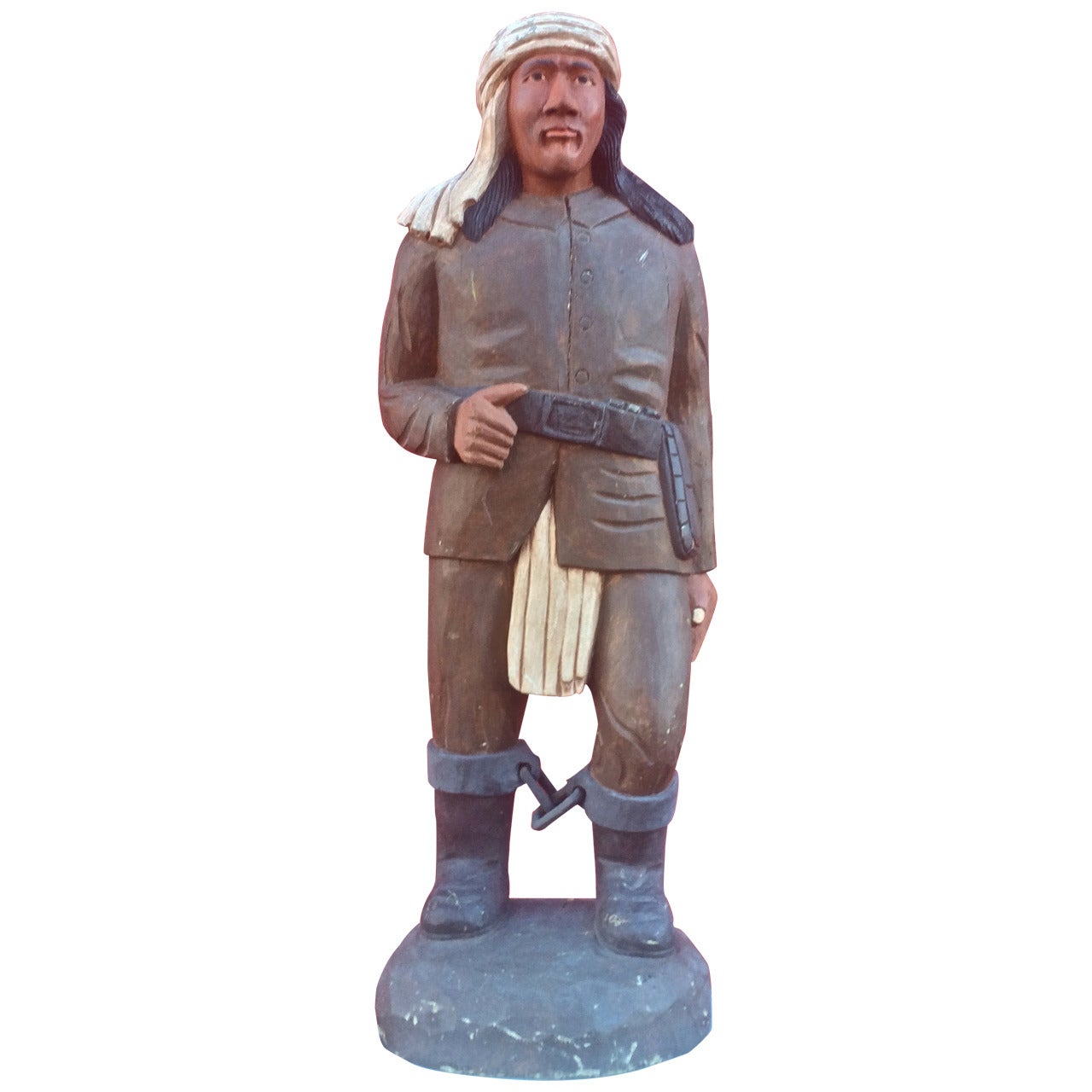 Carved Wooden Figure of Apache Indian Geronimo in Chains