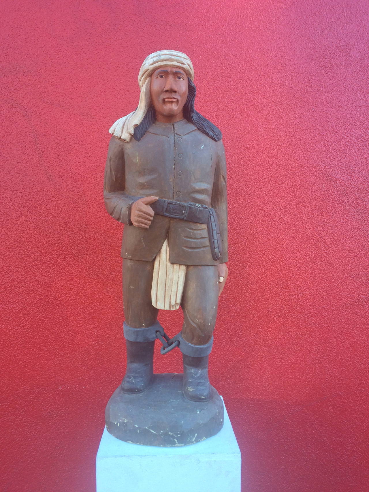 Geronimo in Chains
circa 1967
carved and painted wood
Some paint loss and cracking due to temperature changes