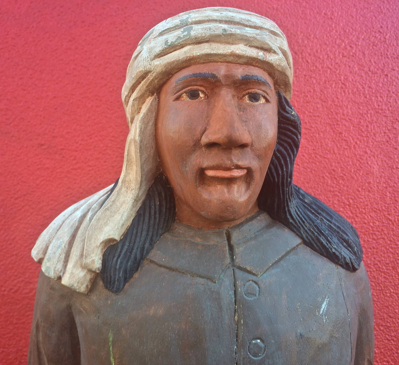 American Carved Wooden Figure of Apache Indian Geronimo in Chains