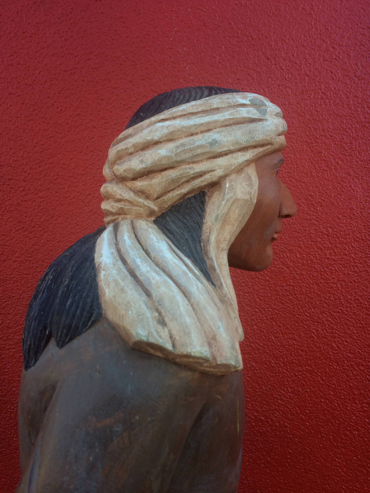Mid-20th Century Carved Wooden Figure of Apache Indian Geronimo in Chains
