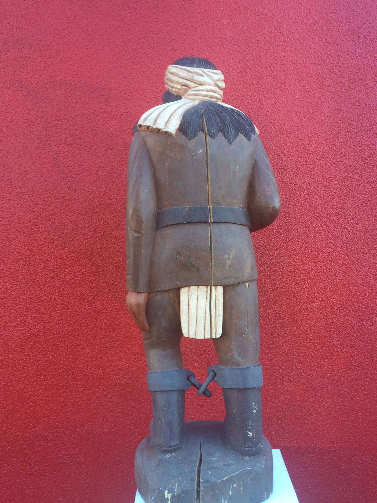Carved Wooden Figure of Apache Indian Geronimo in Chains 1