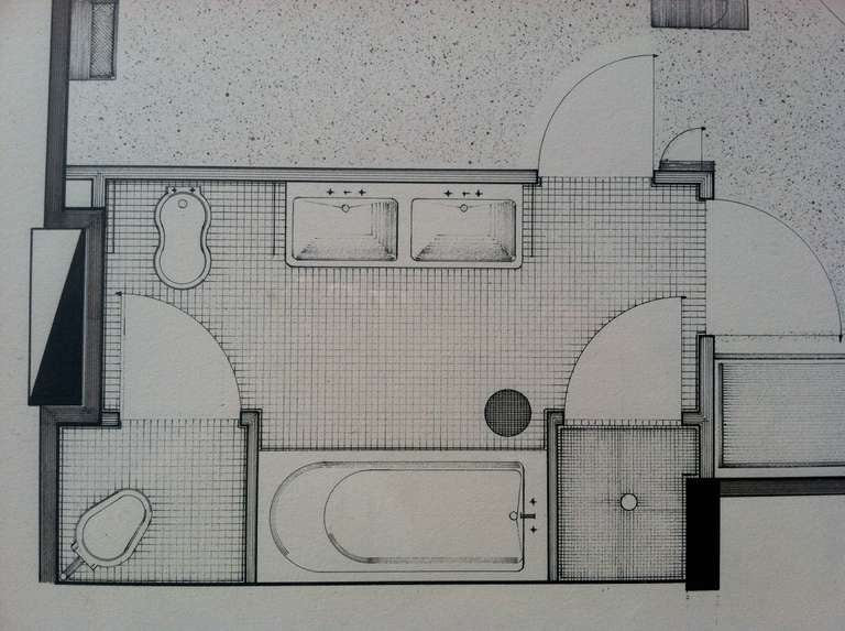 Paper Andre Arbus Interior Drawings 1950s