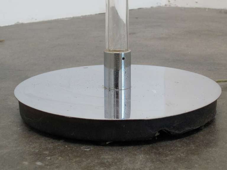 Art Deco Machine Age Modernist Floor Lamp in Lucite and Nickel For Sale