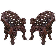 Antique Quing Dynasty Root Chairs