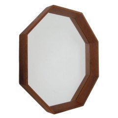 Danish Modern Octagonal Teak Mirror 