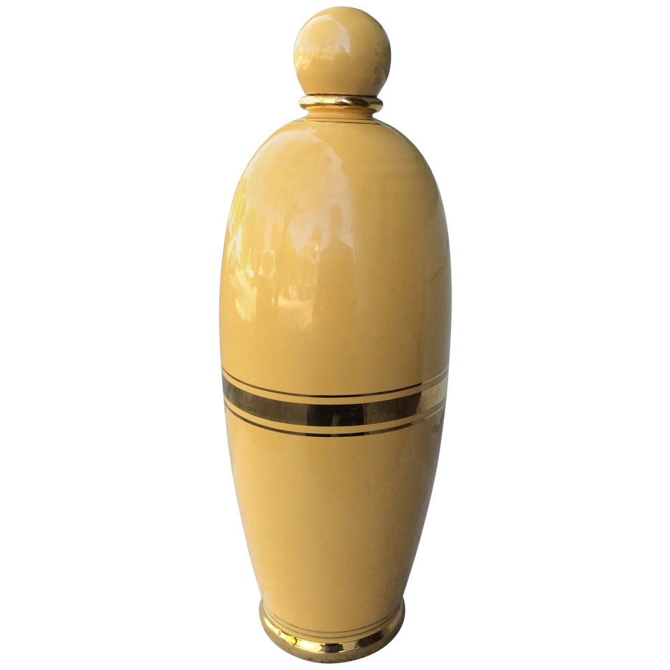 Italian Art Deco Moderne Ceramic Bottle by Domenico Pucci