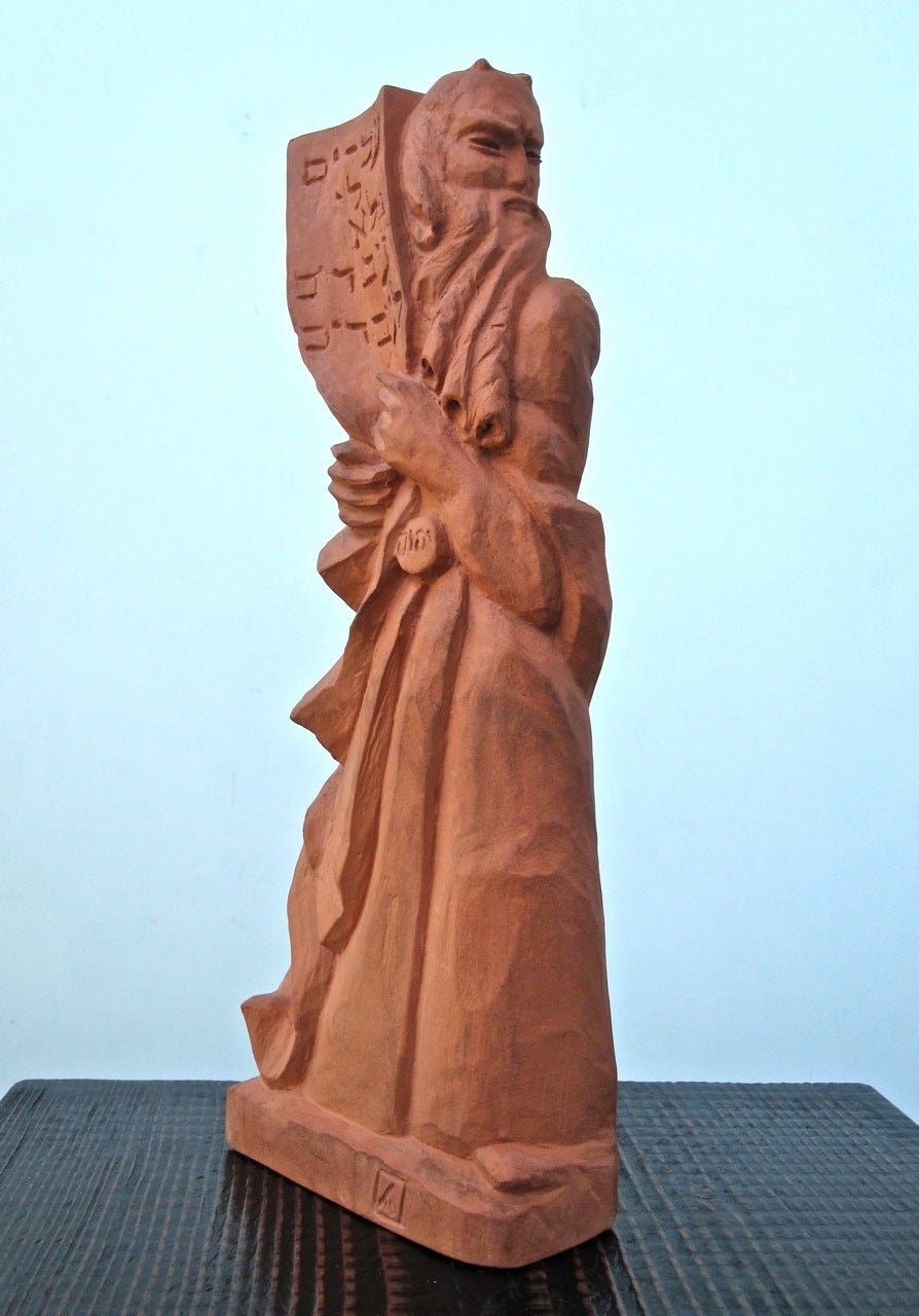 Bernard Zakheim, WPA Style Sculpture of Moses With Horns For Sale