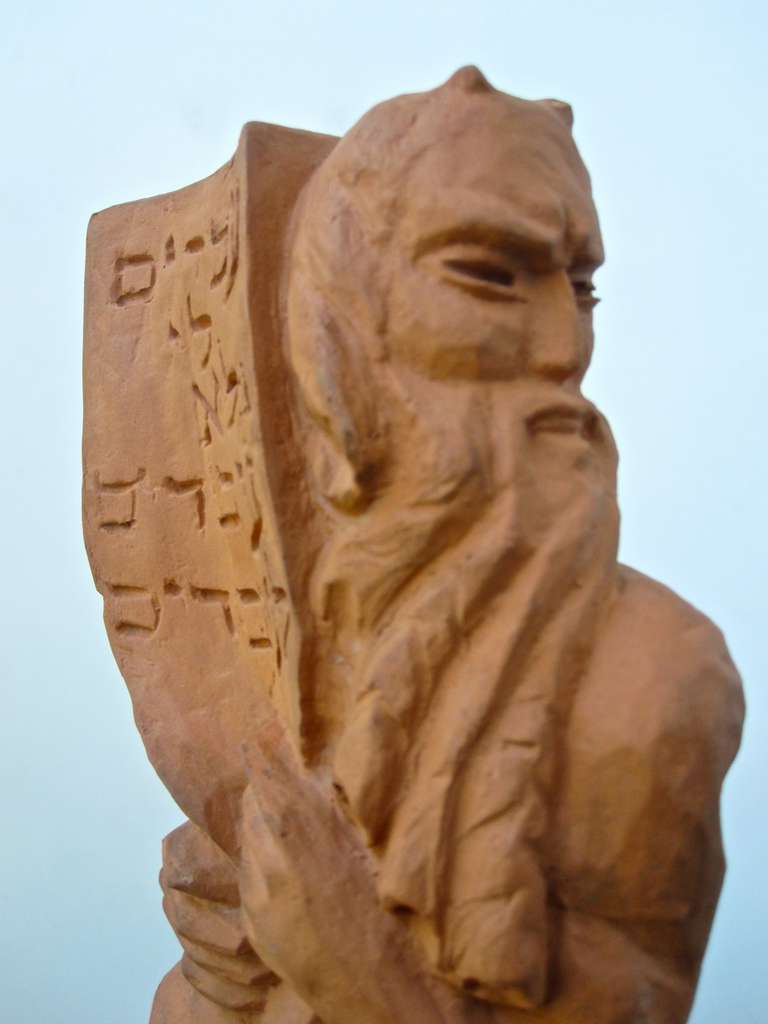 Bernard Zakheim, WPA Style Sculpture of Moses With Horns