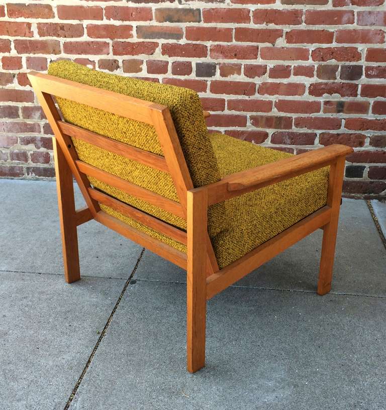 Fabric Danish Modern Lounge Chairs by Illum Wikkelso For Sale