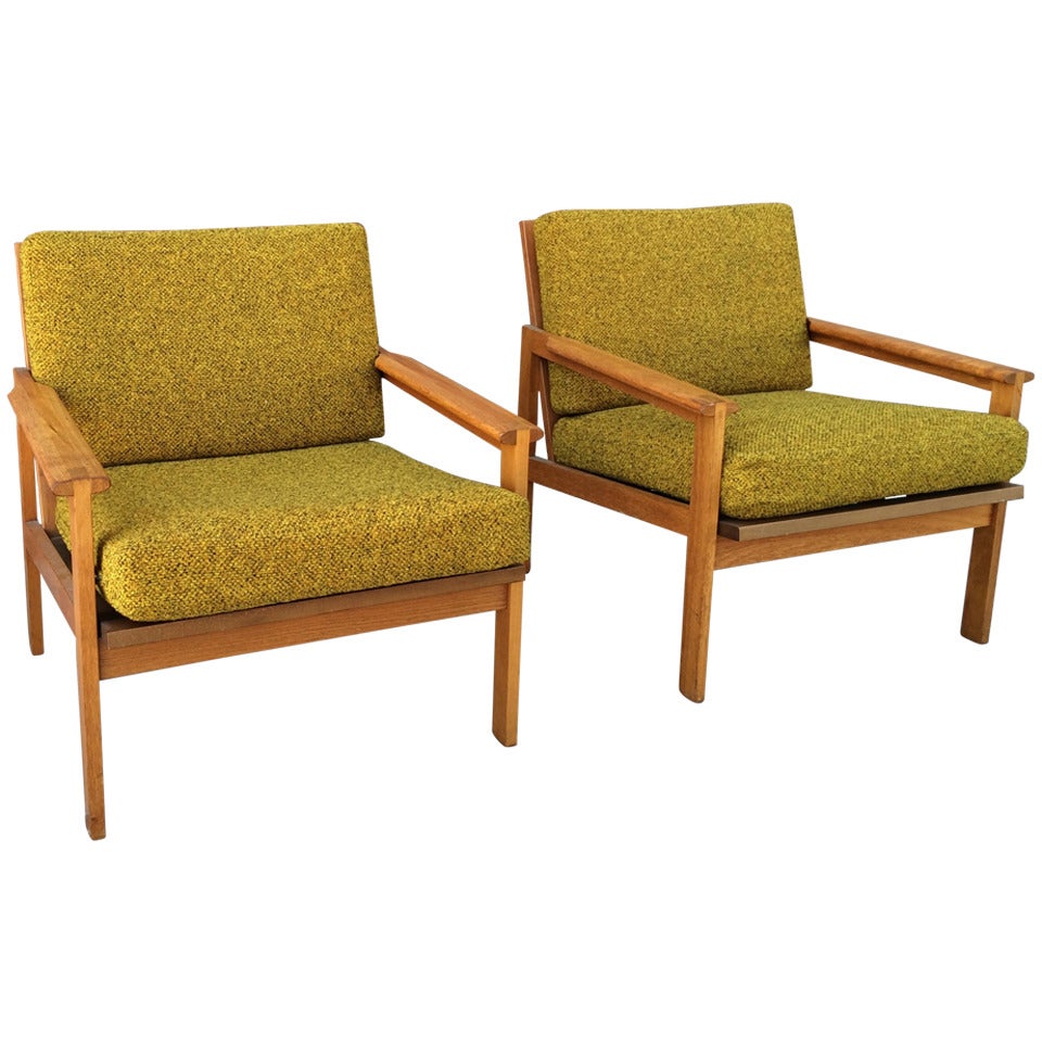 Danish Modern Lounge Chairs by Illum Wikkelso For Sale