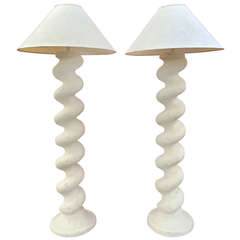 Corkscrew Floor Lamps in the style of Michael Taylor