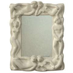 Sculptured, Plaster Art Deco Mirror by Cecilia Graham
