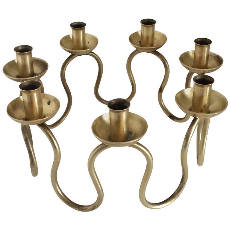 Modernist Swedish Brass Candle Holders at 1stdibs