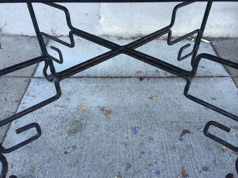 Wrought Iron Art Deco Tile Table
