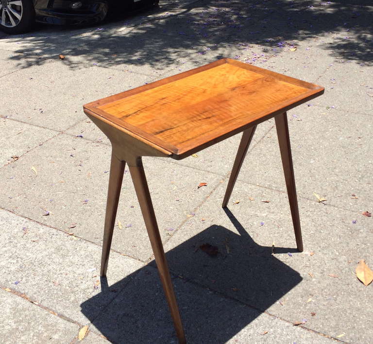 Walnut Side Table in the Style of Ico Parisi, circa 1950