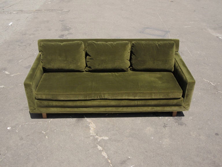 Well-Tailored Green Velvet Sofa