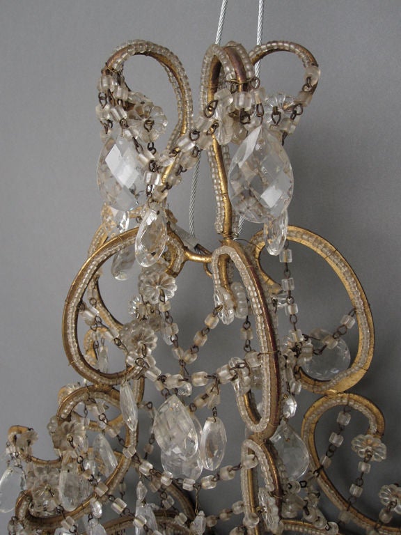 Pair of  Glass Teardrop and Bead Wall Sconces