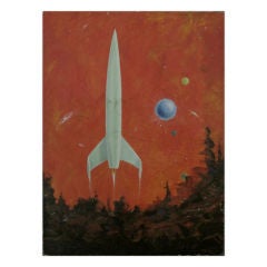 Fifties Pulp-style Sci-Fi Painting