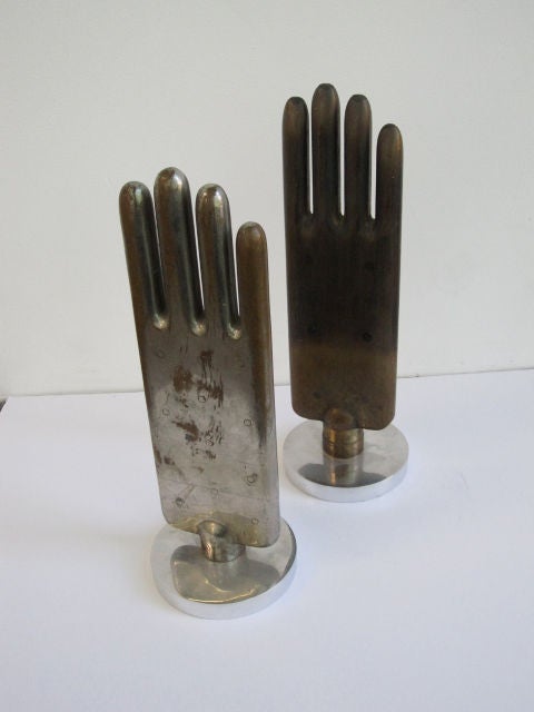 Mid-Century solid brass glove molds
