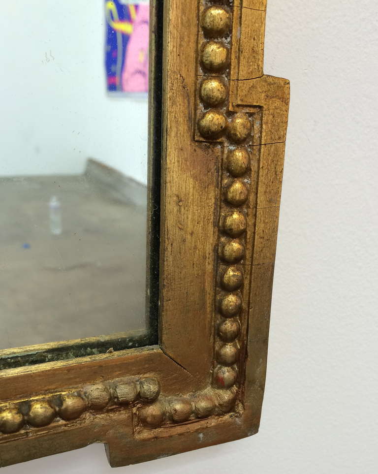 Large 1940s Neoclassical Style Gilded Wooden Mirror 1