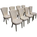 Mod Set of vinyl-covered dining chairs 1960s Mod Set of vinyl-covered dining chairs 1960s