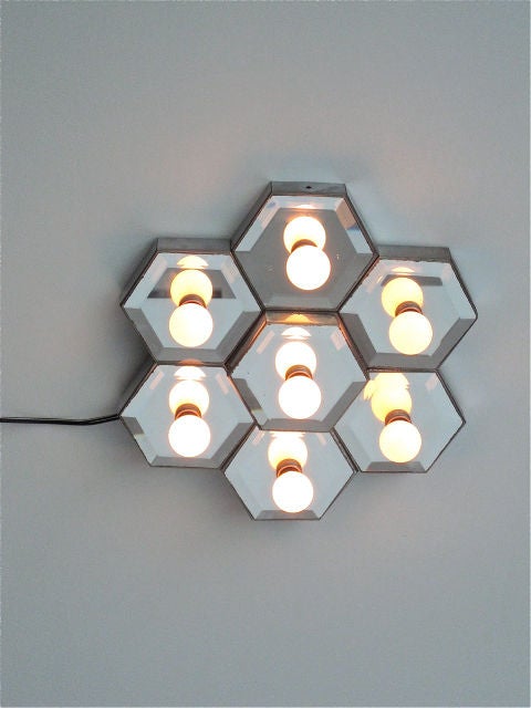 Glam 70s Beveled Mirrored Ceiling Fixture
