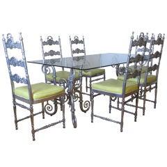 Rare, Pop Victorian Cast aluminum dining set