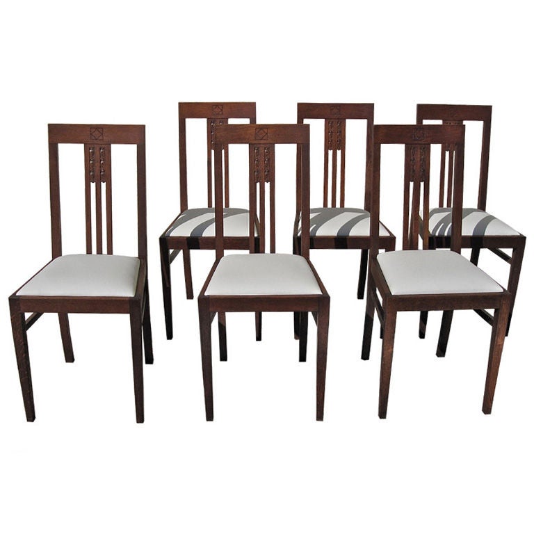 German Secessionist Dining Chairs set of 6