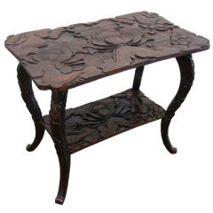 Carved Japanese Meji Period Export Table in the Art Nouveau Style