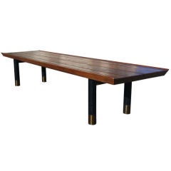 Custom low coffee table by Ed Wormley for Dunbar