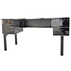 Vintage Polished Steel Military Campaign Style Desk