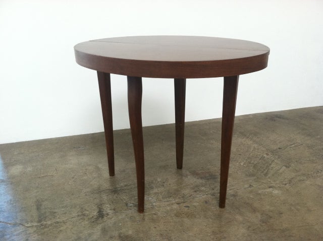 1940s Demi-Lune, Flip-Top Console with Sculpted Front Leg