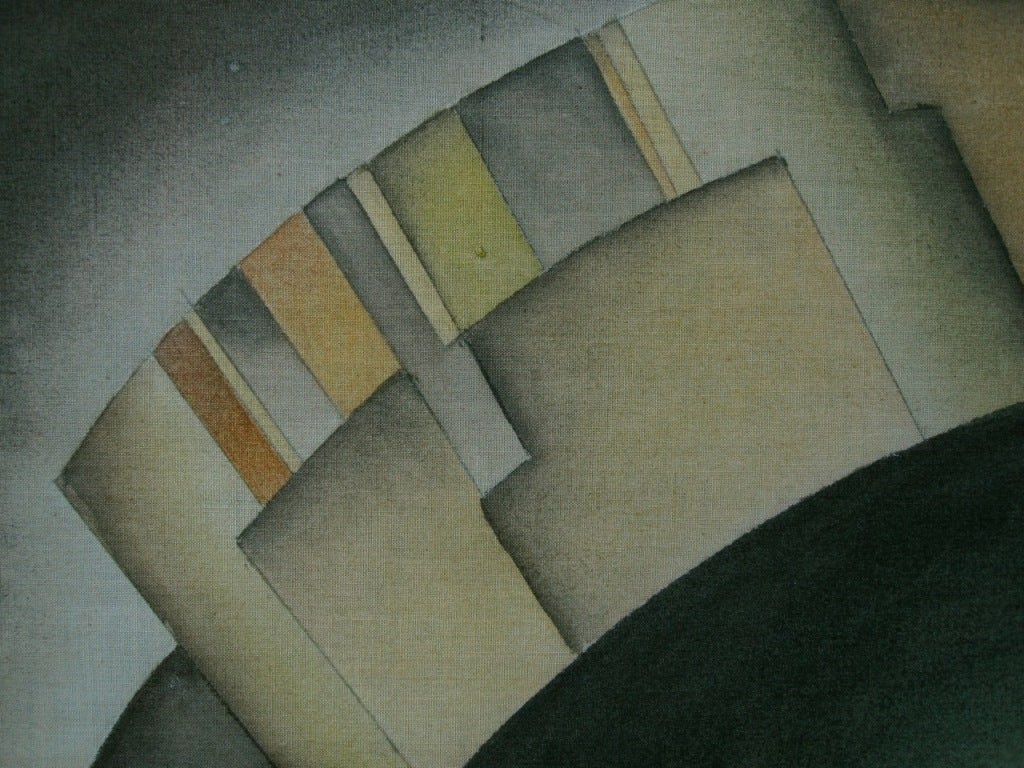 Cosmic Art Deco Modernist Machine-Age Painting 1930s 1