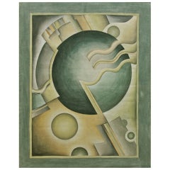 Cosmic Art Deco Modernist Machine-Age Painting 1930s
