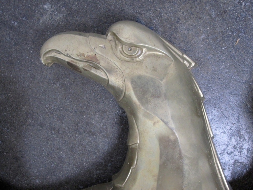Mid-20th Century Art Deco Brass-Plated American Eagle Architectural Sculpture