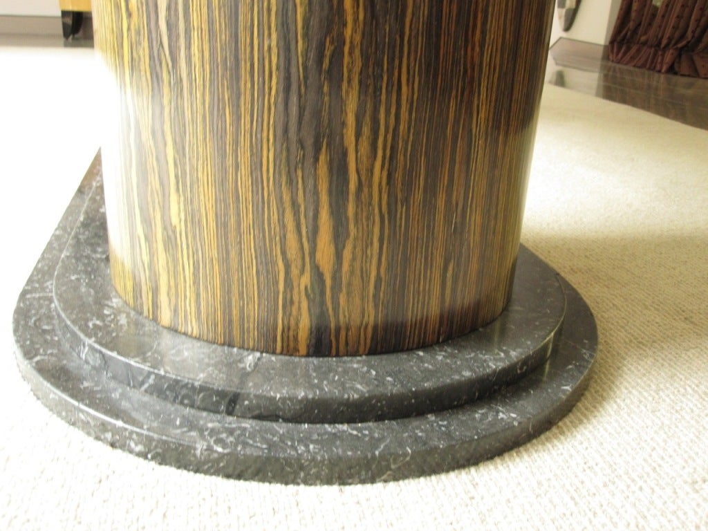 French Art Deco Dining Table, 1930s, Marble, Macassar Ebony For Sale 6