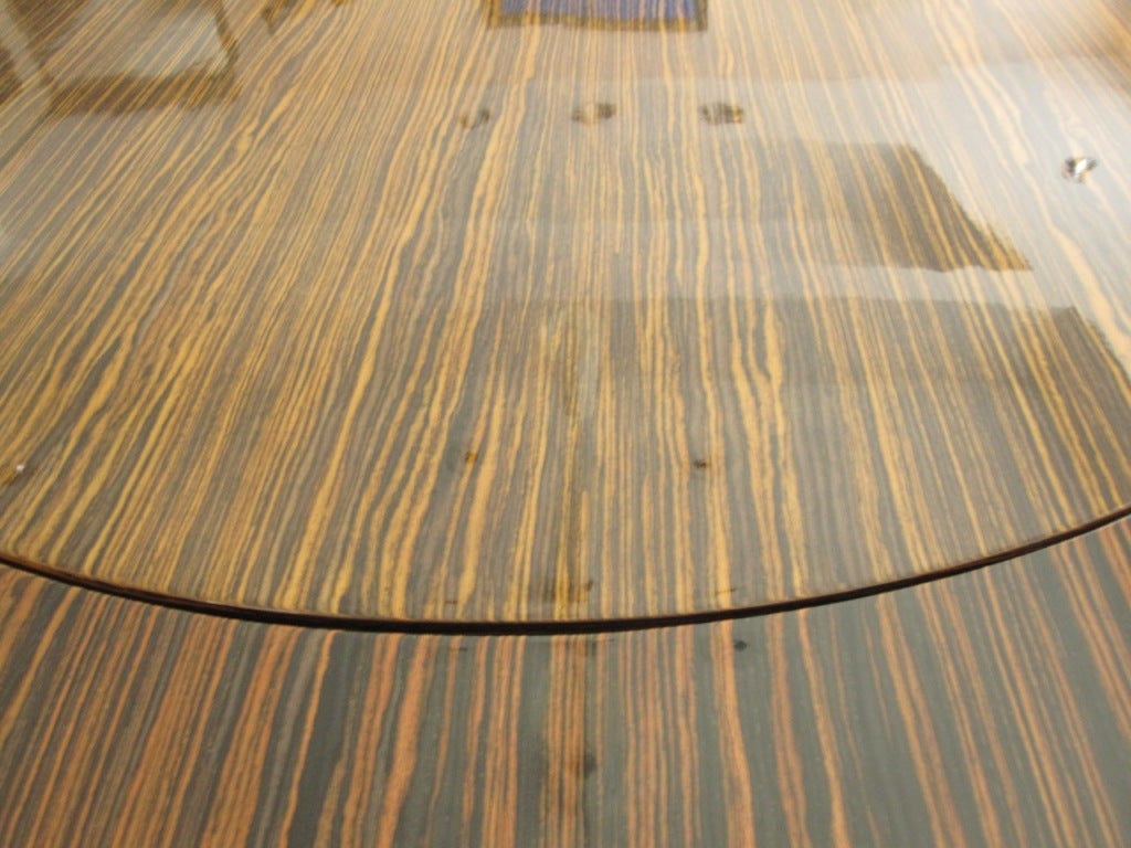 French Art Deco Dining Table, 1930s, Marble, Macassar Ebony For Sale 1