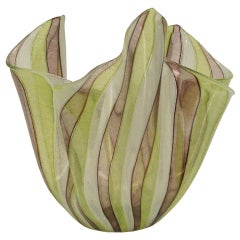 Large Venini Latticino Handkerchief vase