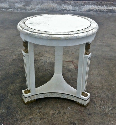 Neoclassical Tables in Tesselated Stone by Maitland Smith In Excellent Condition For Sale In Treasure Island, CA