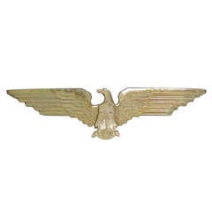 Art Deco Brass-Plated American Eagle Architectural Sculpture