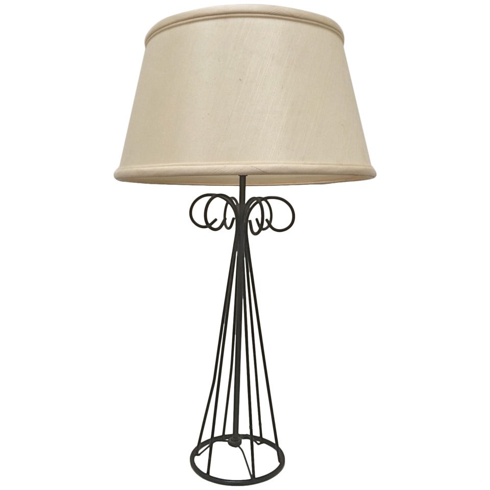 Tony Paul Wrought Iron Table Lamp For Verplex For Sale