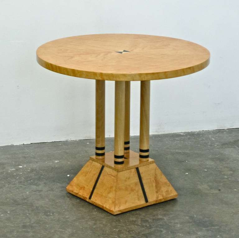 Wood Post-modern Neoclassical Table In The Stye Of Michael Graves