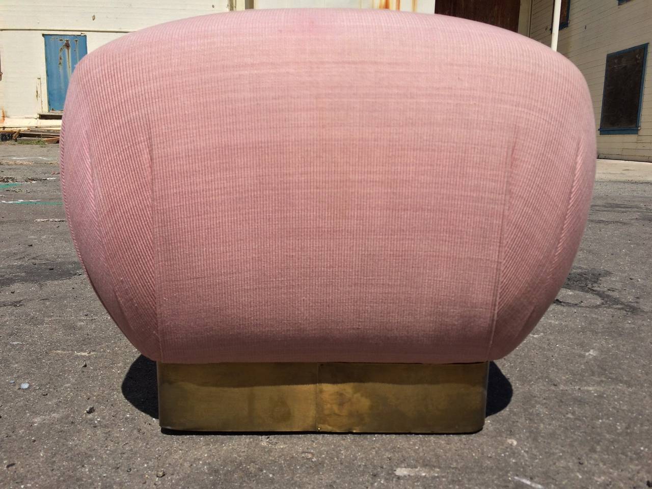 Hollywood Regency Pair of Pink 1970s Marge Carson Poufs