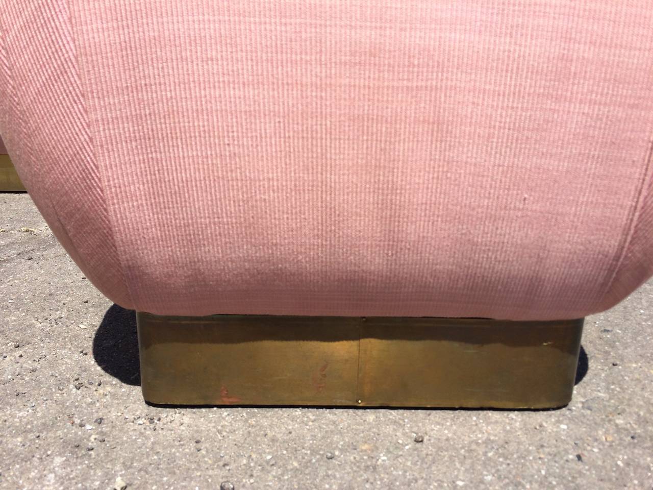 Pair of Pink 1970s Marge Carson Poufs In Excellent Condition In Treasure Island, CA