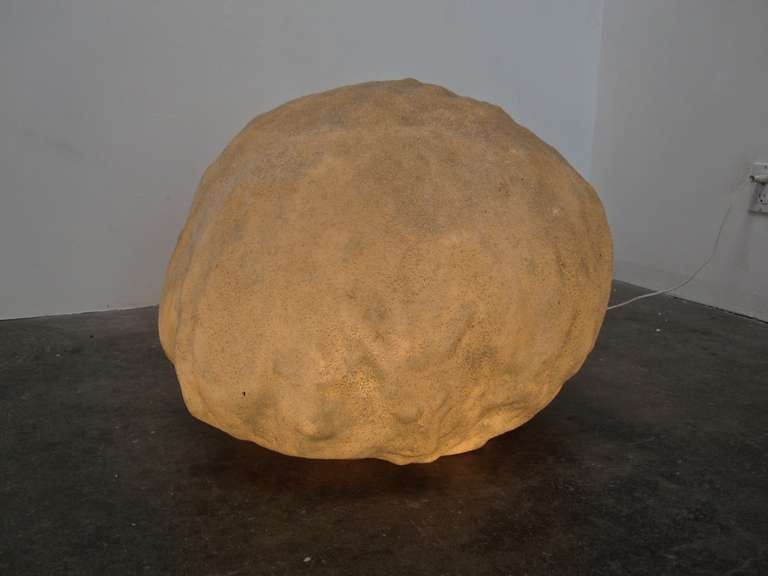 Group of 70s Italian Moon Rock Lamps by Singletron