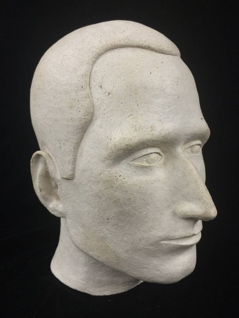 Signed Liesel (Possibly Liesel Bellmann, 1920-2000)
untitled male bust
circa 1950
White clay
10 inches high
excellent condition